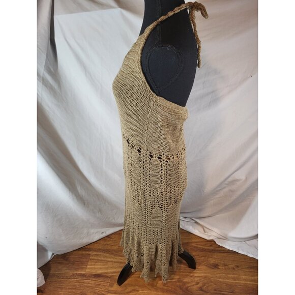 Sundance Size XS Brown Crochet Halter Top Dress - Picture 5 of 7